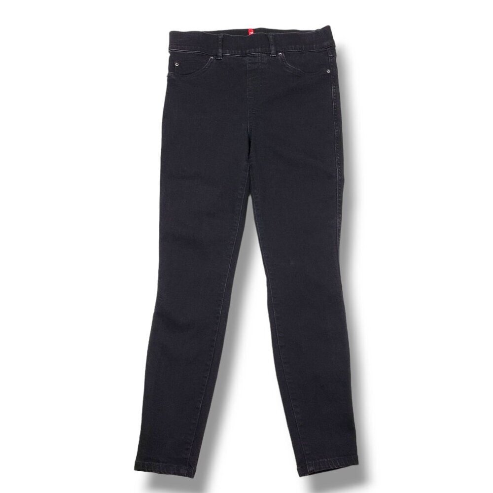 Spanx Ankle Skinny Jeans Womens Small Black Mid Rise Pull On 20278q